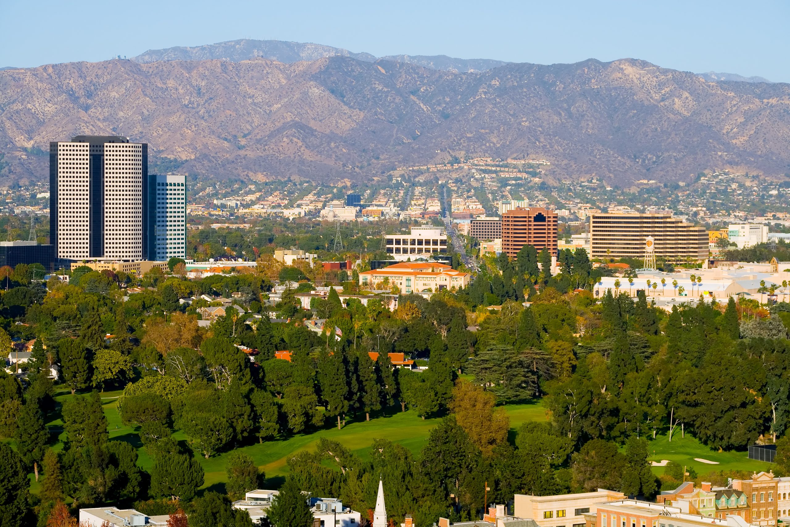 Sherman Oaks and Studio City Aerial Los Angeles California